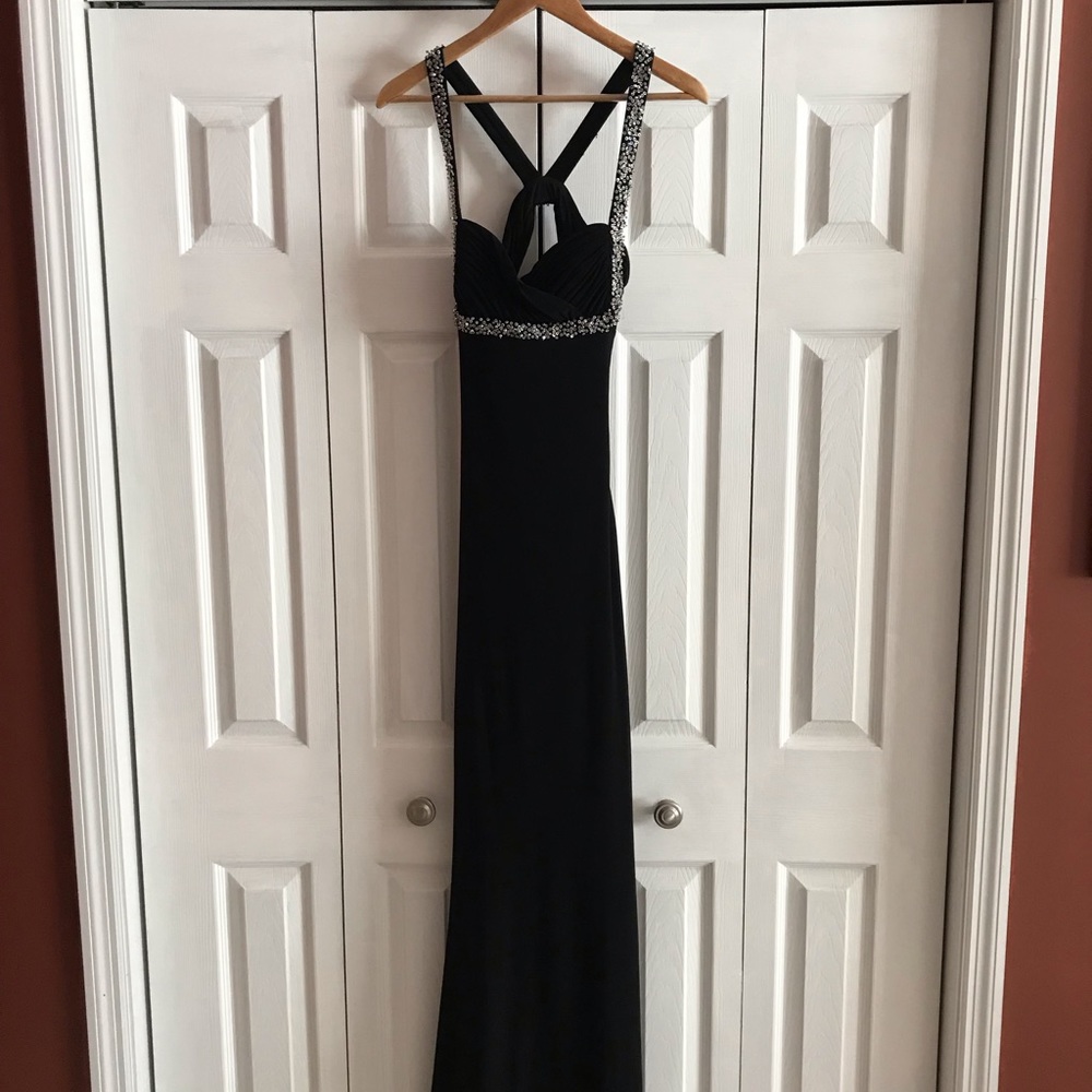 Black floor length dress